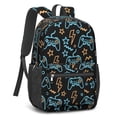 thumbnail image 2 of Game Controller Black Pattern 17" School Backpacks for Teens,Waterproof Oxford Fabric,S-Shape Padded Straps for School,Travel,Hiking,Camping, 2 of 6