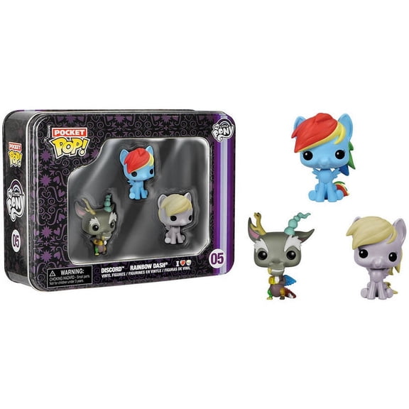 "Funko Pocket Pop! My Little Pony 3pk, Dash, Discord and Derpy"