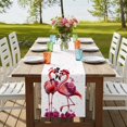 thumbnail image 4 of Table Runners 90 Inches Long Dress Scarves, Valentine's Day Farmhouse Coffee/Dining/Kitchen Table Runner for Living Room, Red Flamingos Roses Love Romance White 13x90 Inch, 4 of 9