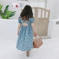 thumbnail image 3 of Aosijia Summer Girl Sweet Floral Open Back Cotton Dress Baby Toddler Girl Small Floral Dress Childrens Dress, 3 of 13