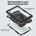 thumbnail image 2 of Case for Matepad SE 11 Inch 2024 with Screen Protector, 360 Degree Rotating Kickstand Hand Strap Heavy Duty Shockproof Cover with Shoulder Strap, Black, 2 of 7