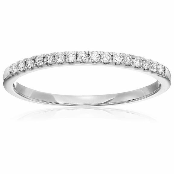 Vir Jewels 1/5 CTTW Diamond Wedding Band Prong Set 14K White Gold Prong Set Round Size 4.5 Female