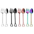 thumbnail image 3 of Home Long Handle Kitchen Shovel Shape Spoon Fork Ice Cream Stainless Steel BLACK-SPOON, 3 of 8