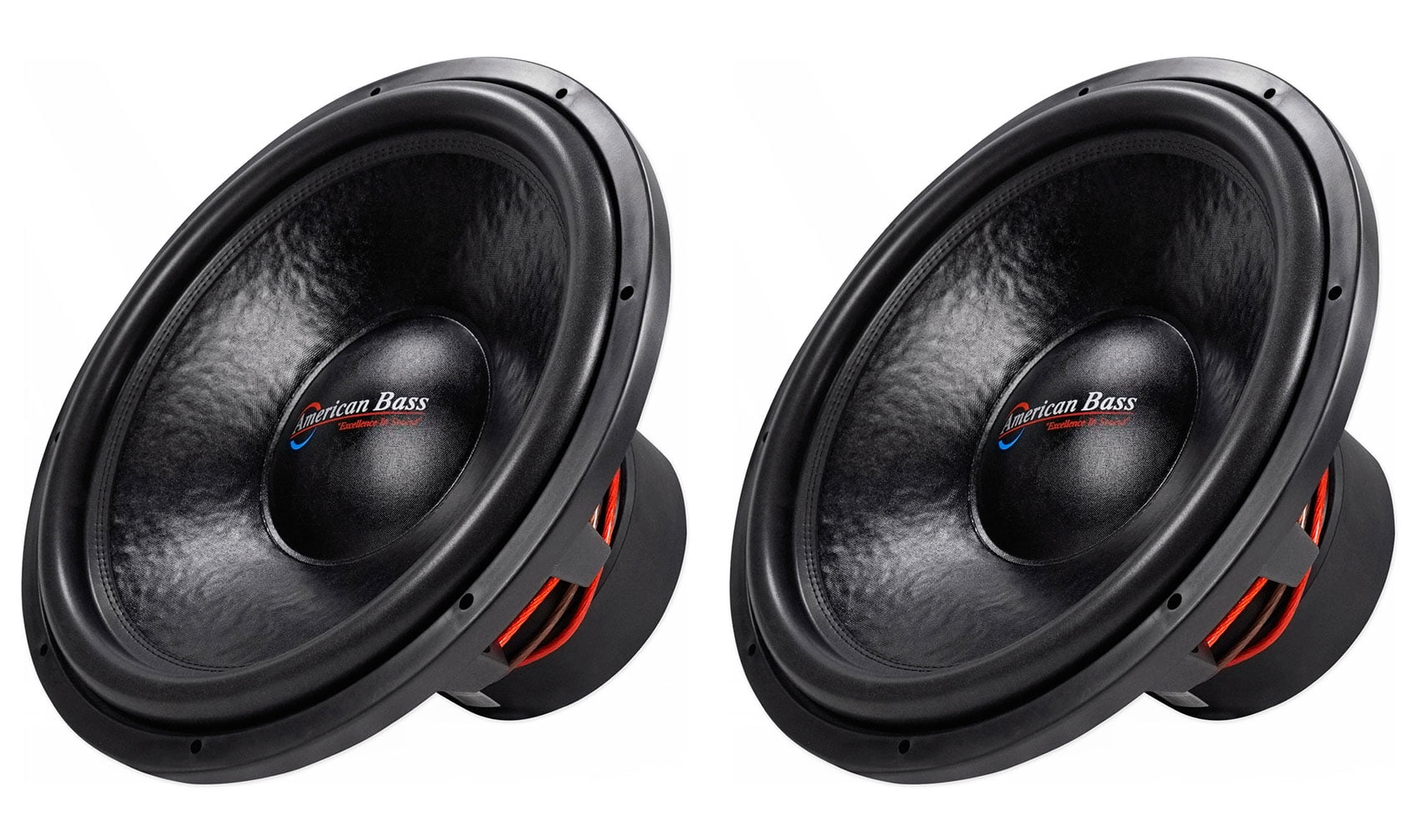 (2) American Bass HD18D2 HD 18" 4000w Competition Car Subwoofers 300Oz Magnets