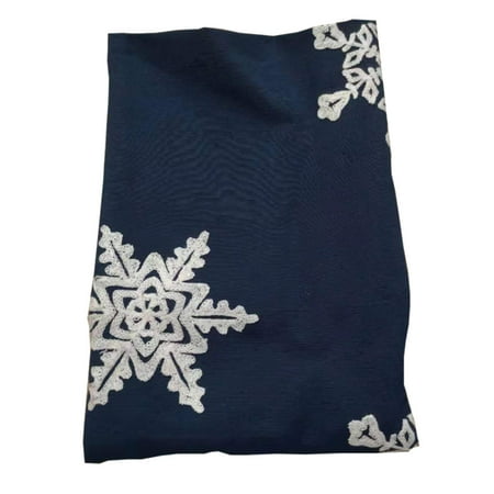

Christmas Hemp Cotton Table Cloth Snowflake Tea-cloth for Home Restaurant (Blue 60x60)