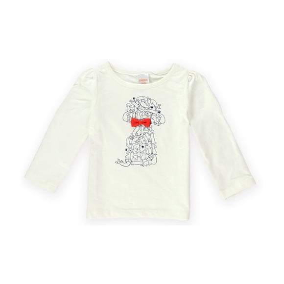 Gymboree Girls Puppies Bow Camiseta gráfica, blanca, 12-18 meses