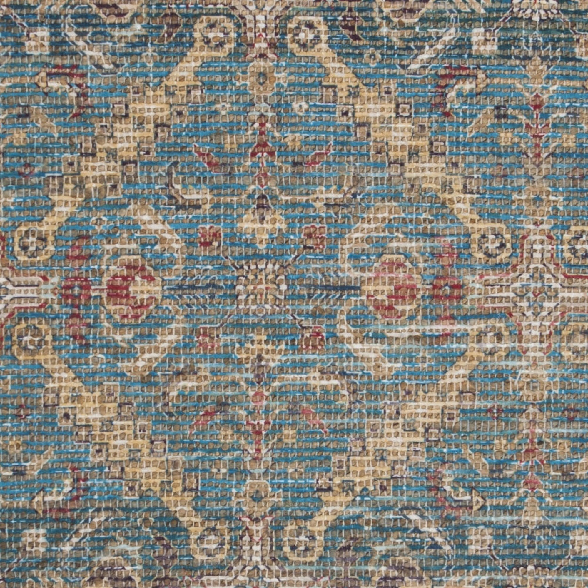 SAFAVIEH Saffron Elisa Floral Bordered Cotton Area Rug, Navy/Cream, 4' x 6'