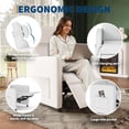 thumbnail image 5 of Electric Recliner Sofa with Adjustable Power Recline, Massage, Heat and Lumbar Support, White, 5 of 5
