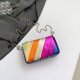 thumbnail image 3 of Bolso de hombro de PU con diseño de arcoíris y bloques de color de gran venta, bolso cruzado de moda para mujer 2024, nuevo bolso cruzado con cadena y cremallera de diamantes para mujer, 3 of 5