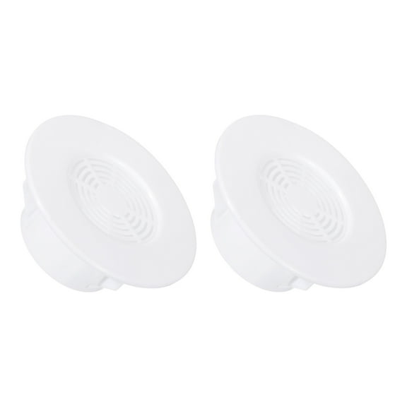 Round Air Vent 2" (46mm), ABS Vent Cover Louver Grille Vent for Bathroom Office Kitchen Bedroom, White, 2 Pack