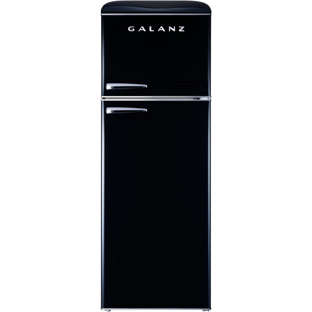 Galanz 12Cu. Ft. Top Mount RetroStyle Refrigerator, Black Walmart
