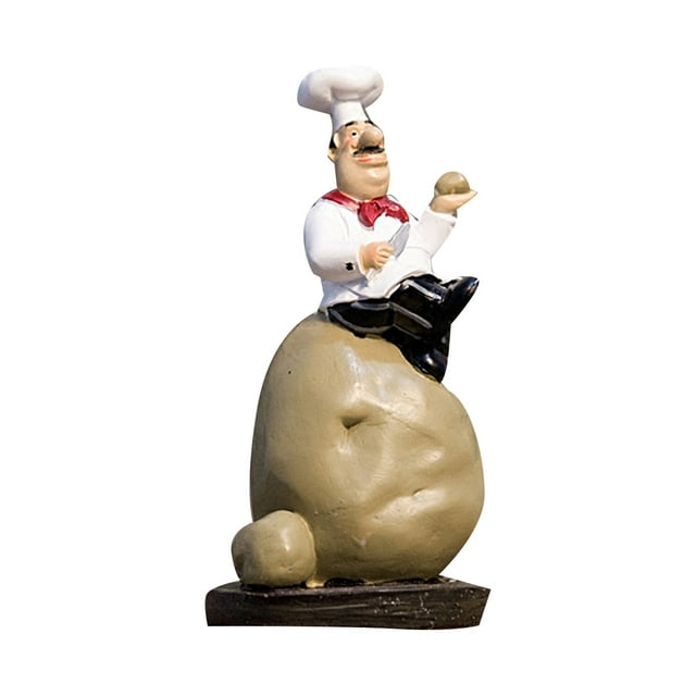 Figurines de Chef Vintage Country Happy Chef Figurine en Résine Maison Restaurant Table de Collection