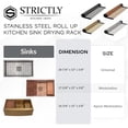 thumbnail image 5 of Strictly Sinks Stainless Steel Roll Up Dish Drying Rack – Black 17 Inch Over The Sink Drying Rack Ideal for Workstation Sinks Only – Multipurpose Foldable Kitchen Dish Rack (17-3/8″ x 13″ x 3/8″), 5 of 8