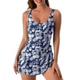 thumbnail image 4 of BOBOGOJP One Piece Swimdress Swimsuits for Women Tummy Control Swim Dresses Skirt Bathing Suit Light Blue for Size L, 4 of 4