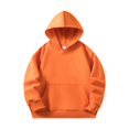 thumbnail image 4 of Sopiago Toddler Girl Hoodie Girls Pullover Clothes Crewneck Solid Color Casual Long Sleeve Top Fall Teen Girl Hooded Sweatshirt Orange,8-9 Years, 4 of 4