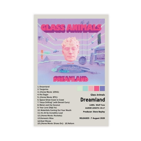Glass Animals Dreamland Album Cover Canvas Poster Bedroom Decor Sports Landscape Office Room Decor Gift