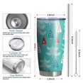 thumbnail image 6 of 20oz Tumblers Turquoise Christmas Tree Pattern Stainless Steel Vacuum Insulated Double Wall Travel Tumbler Cups Mug with Lid and Straw,Cleaning Brush for Cold & Hot Drinks, 6 of 7