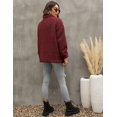 thumbnail image 3 of REDHOTYPE Women's Button Long Sleeve Brushed Jacket Coats with Pockets, 3 of 5