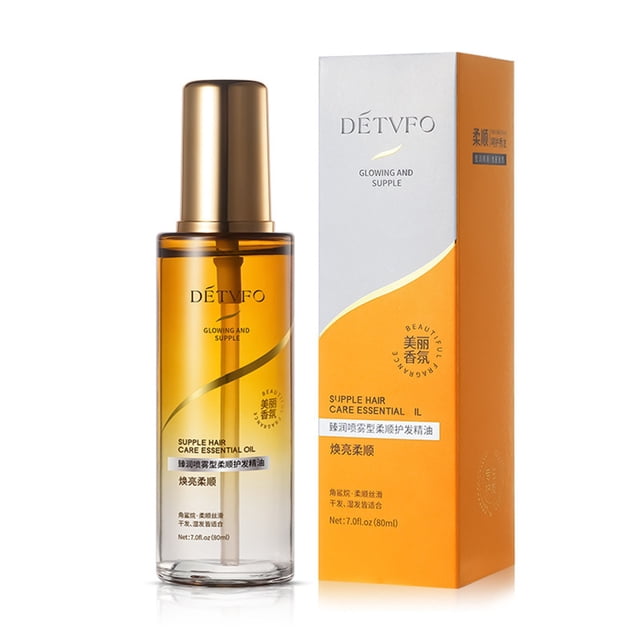 Aceite para cabello aplanado y sin enjuague, spray de aceite para cabello aplanado de 80 ml