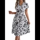 thumbnail image 1 of Vestidos de Verano Fluidos con Cuello en V y Mangas Florales para Mujer 2025 L, 1 of 10