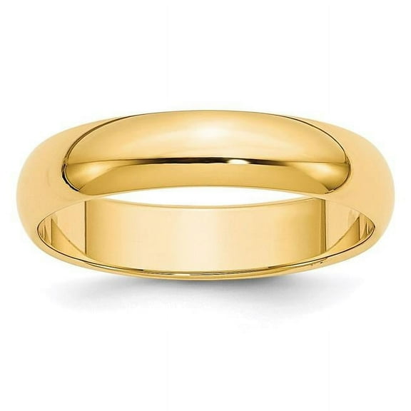 14k Yellow Gold 5mm Half Round Wedding Band Size 12.5 HR050