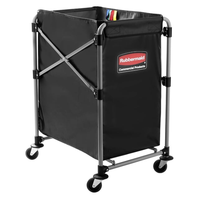 Carro Plegable Rubbermaid Executive X-Cart, 150 L (4 Bushels), Negro/Plata