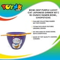 thumbnail image 7 of Bowl Bop Purple Lucky Cat Japanese Dinner Set | 16-Ounce Ramen Bowl, Chopsticks, 7 of 7