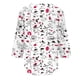 thumbnail image 4 of 3/4 Manga Superior Impresa Botón Suelto Cuello Redondo Camiseta, Tops Sueltos para las Mujeres, 4 of 5