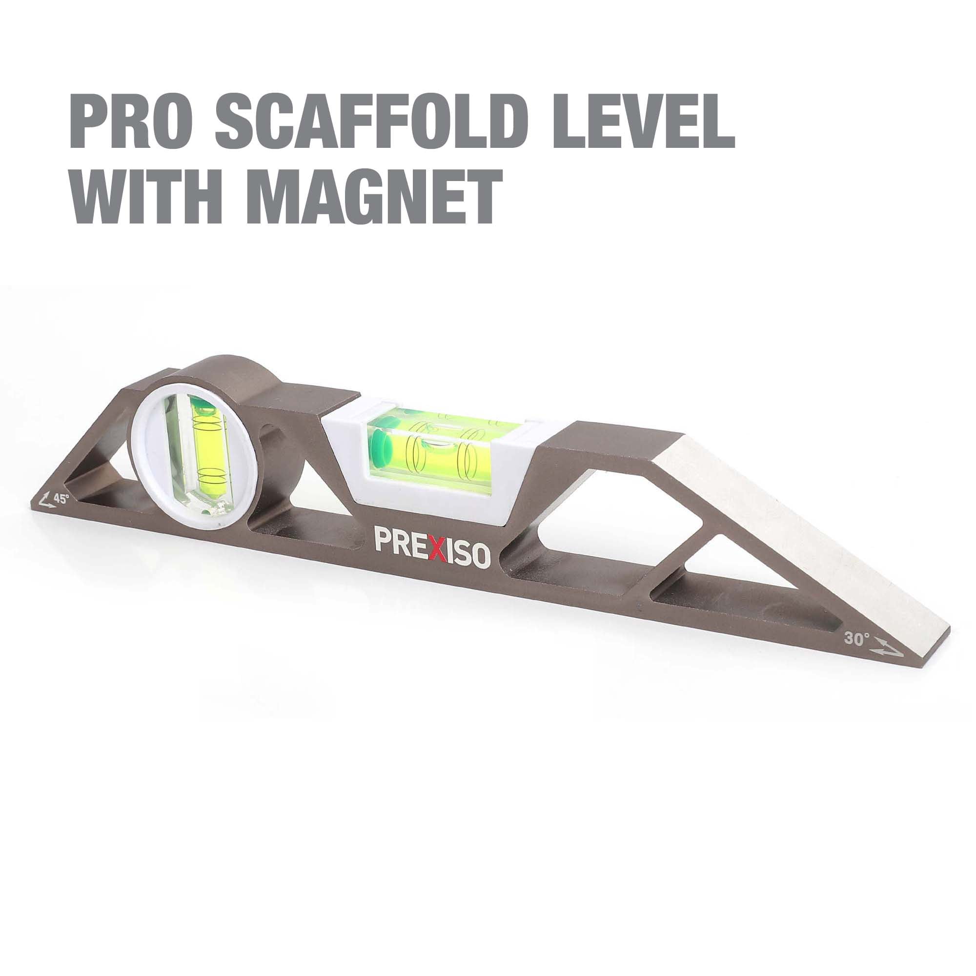 Scaffold Level w/Magnetic Base Aluminum Construction, PREXISO 250MM 10 1 Pack