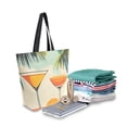 thumbnail image 2 of FORMRS Womens Canvas Tote Bag with Zipper Inner Pocket Shoulder Handbag, Mid Century Glasses, 2 of 7