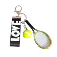 thumbnail image 1 of Llavero con forma de raqueta de tenis, regalo para Año Nuevo, San Valentín, bolso, mujeres y hombres. Verde negro, 1 of 9