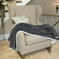thumbnail image 5 of Napa Super Soft Micro Fleece Sherpa Bed Throw TV Blanket 50" x 60" Reversible Grey, 5 of 6