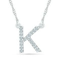 thumbnail image 1 of DGOLD Collier Alphabet en Argent Sterling Diamant Rond Blanc Initial "K" pour Femmes (1/10 cttw), 1 of 2
