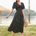 thumbnail image 1 of Lenago Robes Longues d'Été Grande Taille pour Femmes Robe à Col Manches Courtes Florale Boutonnée Jupe Longue en Chiffon Robes de Soirée Plage en Solde, 1 of 5