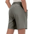 thumbnail image 3 of Little Donkey Andy 8 Inch Inseam Golf Shorts for Women Bermuda Quick Dry Elastic Waist Shorts for Hiking Travel Casual Gray M, 3 of 6