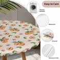 thumbnail image 3 of Summer Peach Round Tablecloth for 55-60 Inch Tables,Fitted Table Cover with Elastic Edge,Tropical Fruit Rustic Flowers Watercolor Waterproof Outdoor Table Cloth Protector for Patio Garden Dinner, 3 of 9