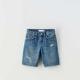 thumbnail image 4 of Razzly Child Boys Denim Shorts High Waist Casual Comfortable Breathable Summer Outfit For Toddler Kids Shorts Big Kids Girl Basketball Shorts Boys Shorts Boy Shorts Toddler Mud(Dark Blue,3-4 Years), 4 of 4