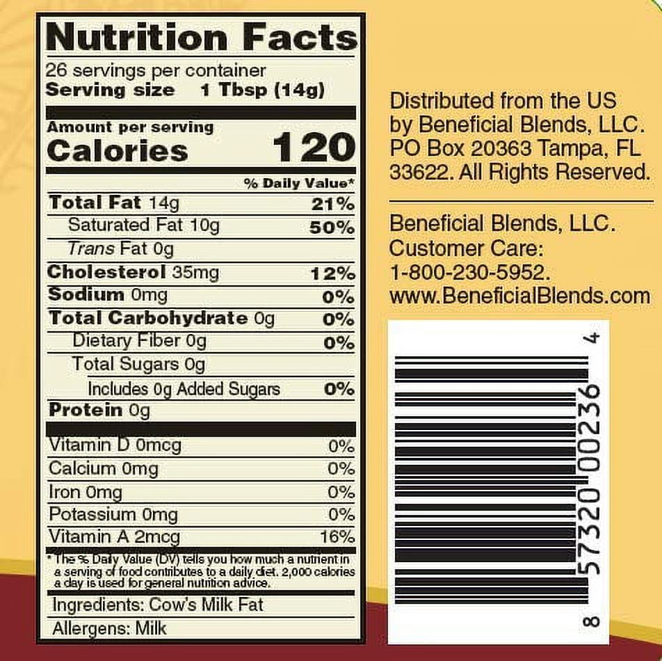 Beneficial Blends Ghee, 13 oz – One-Ingredient Cow’s Milk Fat