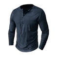 thumbnail image 5 of Hanerdun Men Long Sleeve T-Shirts Male Casual Crew Neck Tees Tops Blue L, 5 of 5