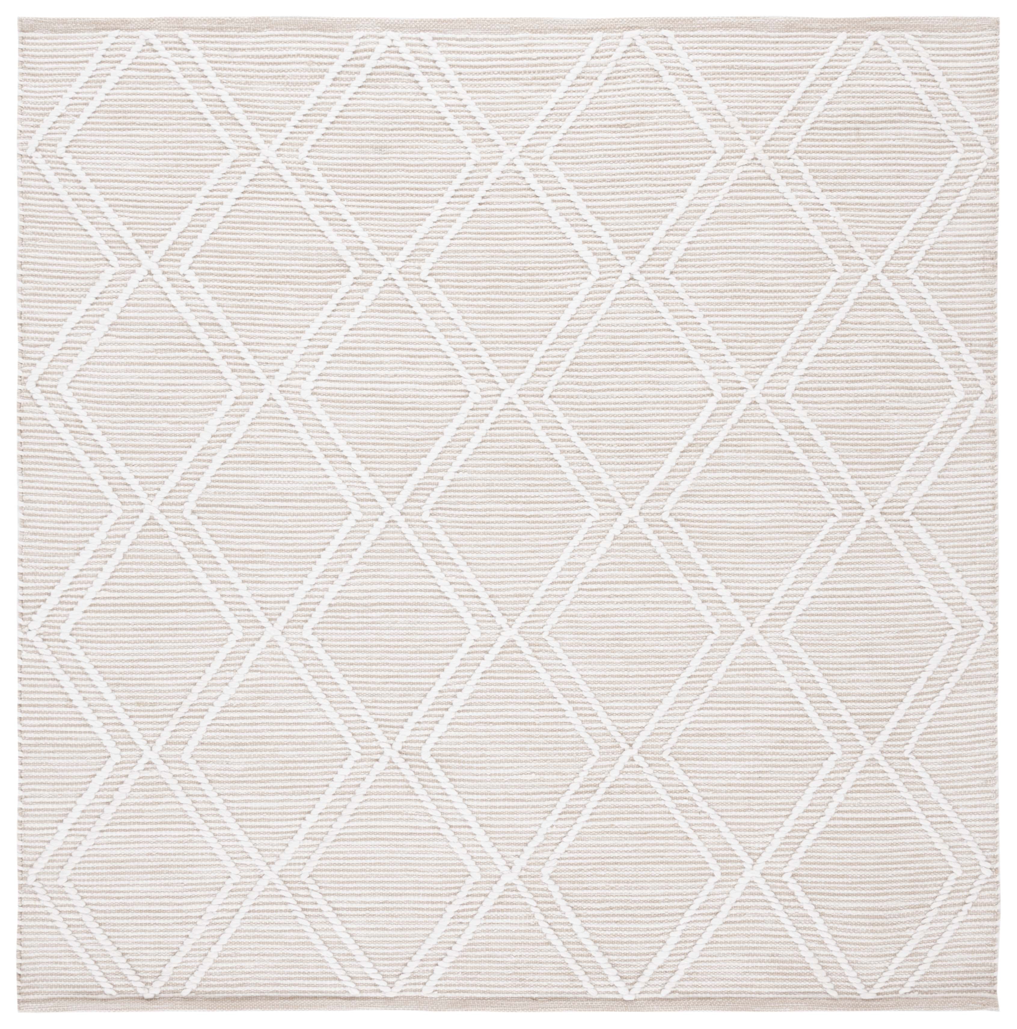 Safavieh Kilim Meryll Diamond Polyester Area Rug, Natural/Ivory, 6' x 6' Square