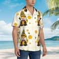 thumbnail image 3 of Zufioo Beekeeper Gnome Holding A Glass Hawaiian Shirt for Men,Beach Shirts Tropical Vacation Shirts,Sleeve Casual Button Down Shirt with Pocket for Travel,Beach,Party,daily,Large, 3 of 7