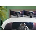thumbnail image 4 of Ambesonne Space Duvet Cover Set, Brace Astronaut Cosmos, 2-Calking, Grey Magenta, 4 of 7