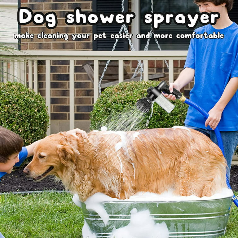 Pup Jet Dog Wash Hose Nozzle Foam Sprayer Dog Horse Sprayer Wash Hose  Attachment Soap Dispenser Bottle Nozzle Sprayer Washing Shower Pet Bathing