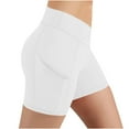 thumbnail image 5 of Sweat Shorts for Women Baggy New High Waist Yoga Shorts for Women with Pockets Summer Casual Tummy Suits Running Home Workout Shorts White M, 5 of 8