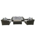 thumbnail image 5 of Teva Furniture Monterey Wicker / Rattan Sofa Set with Cushion in Brown/Beige, 5 of 6