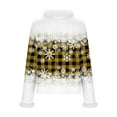 thumbnail image 4 of Womens Ugly Christmas Sweaters Faux Furry Trim Crewneck Rib-Knit Sweatshirts Long Sleeve Holiday Pullover Tops (2XL, Yellow), 4 of 7
