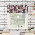 thumbnail image 3 of Valances for Windows 4th of July Independence Day Patriotic Gnome USA Flag Stripes Star Plaid Kitchen Curtains Valances 54"x18" Blackout Window Treatments Rod Pocket Valance Curtains for Bathroom, 3 of 5