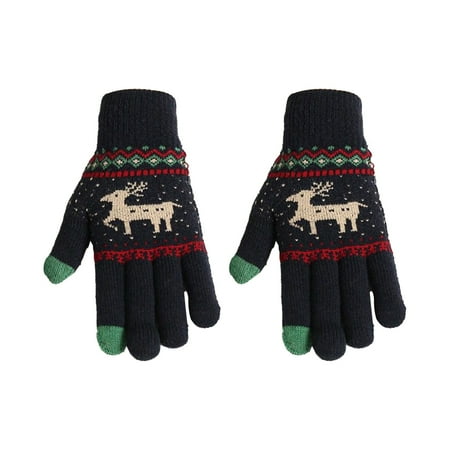 

Disposable Gloves Gloves Cute Deer Plus Velvet Thickened Cold Proof And Warm Cycling Screen Knitted Gloves For Men And Women