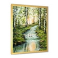thumbnail image 2 of Designart 'River Through Green Birch Forest' Lake House Framed Art Print, 2 of 4