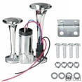 thumbnail image 3 of Super Loud 12V Dual Trumpet Electric Car Horn Kit, Universal Air Horn For Car SUV Truck Motorcycle Boat RV, Easy Installation With Bracket (Chrome/Black), 3 of 16